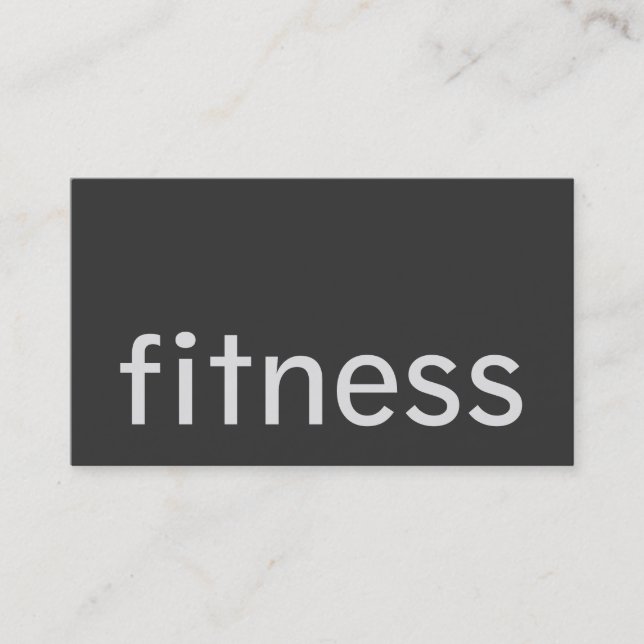 Modern Plain Grey Fitness Trainer Business Card (Front)