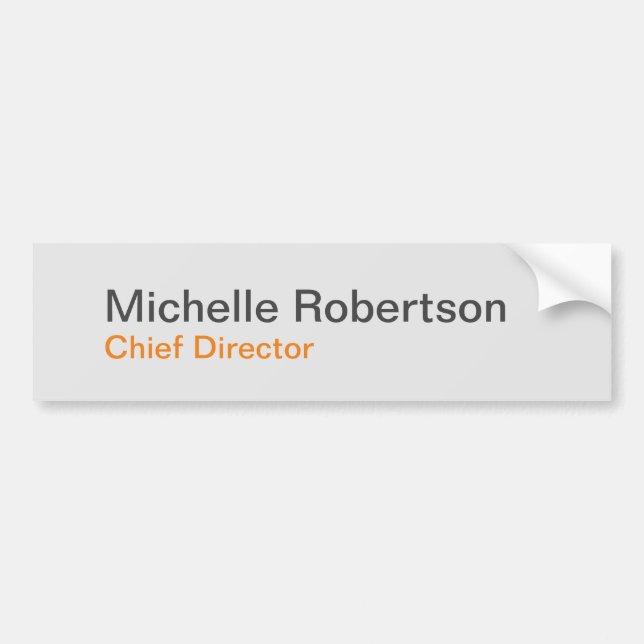 Modern Plain Minimalist Add Own Name Bumper Sticker (Front)