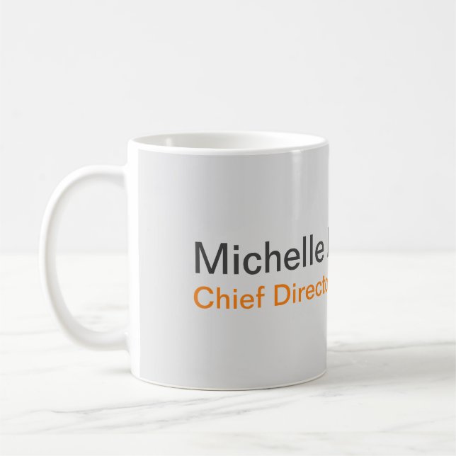 Modern Plain Minimalist Add Own Name Coffee Mug (Left)