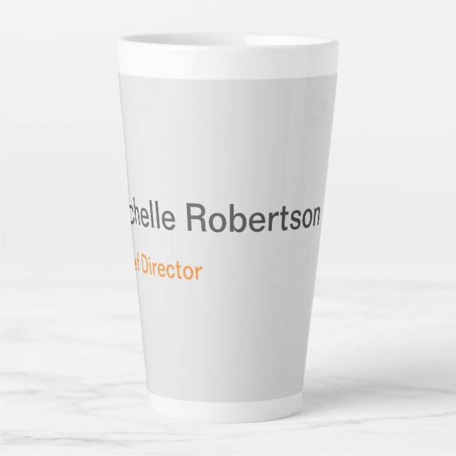 Modern Plain Minimalist Add Own Name Latte Mug (Front)