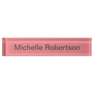 Modern Plain Minimalist Add Own Name Nameplate