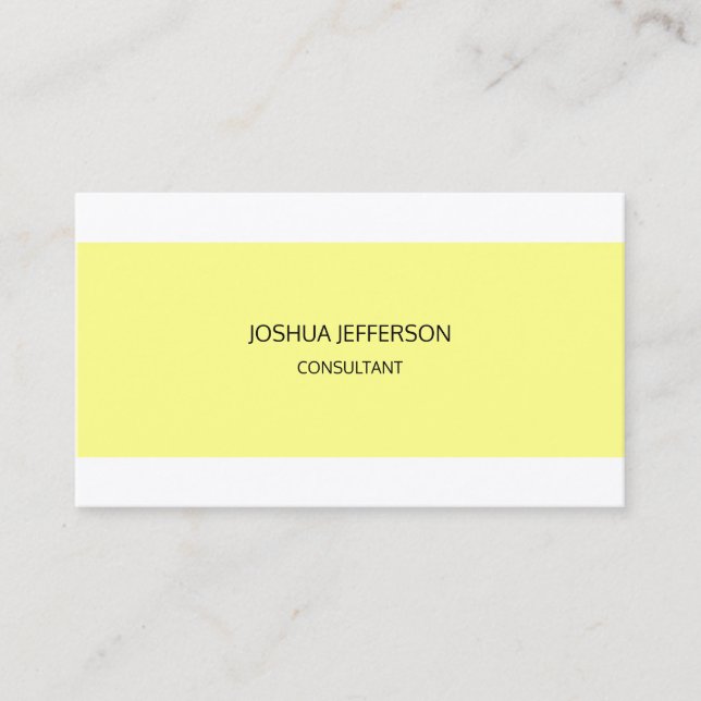 Modern Plain Minimalist Two Sided Business Card (Front)