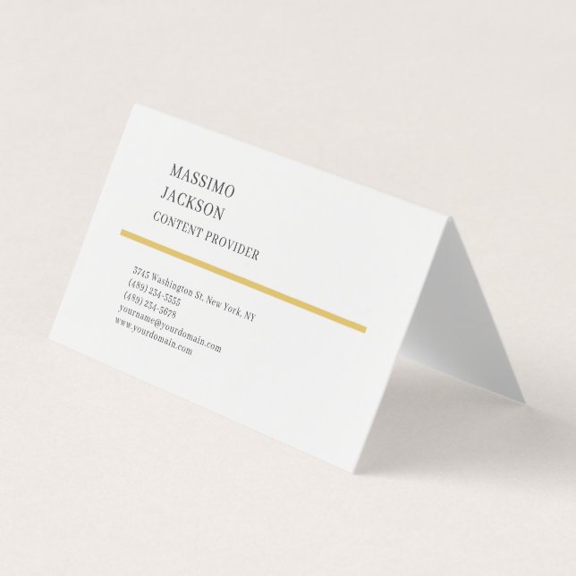 Modern Plain Simple Black White Minimalist  Business Card (Front)