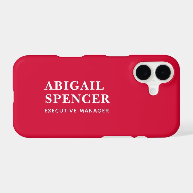 Modern Plain Simple Cherry Red Professional (Back (Horizontal))