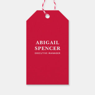 Modern Plain Simple Cherry Red Professional Gift Tags