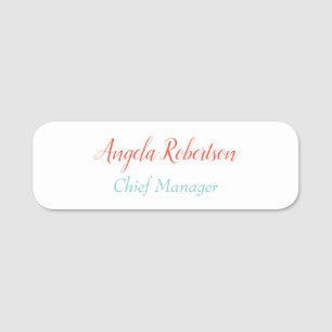 Modern plain simple minimalist add name tag