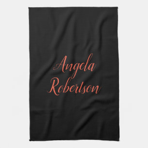 Modern plain simple minimalist add name tea towel