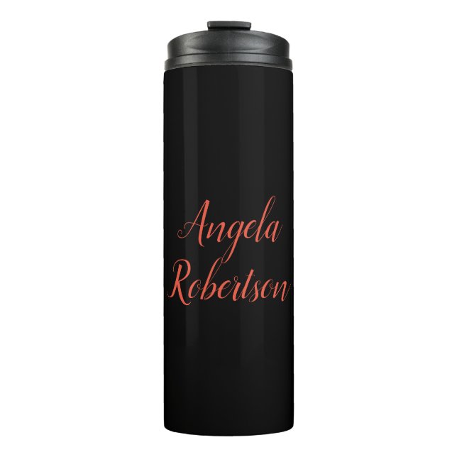 Modern plain simple minimalist add name thermal tumbler (Front)