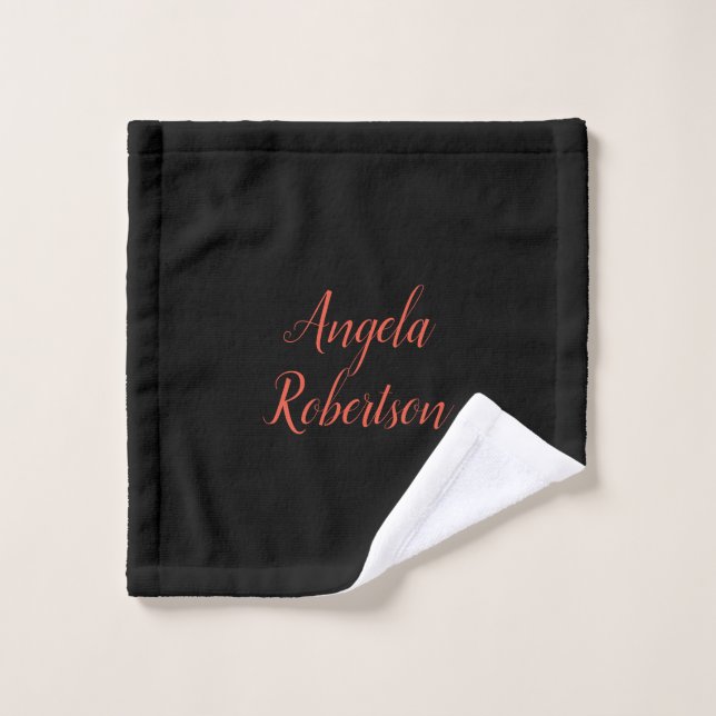 Modern plain simple minimalist add name wash cloth (Wash Cloth)