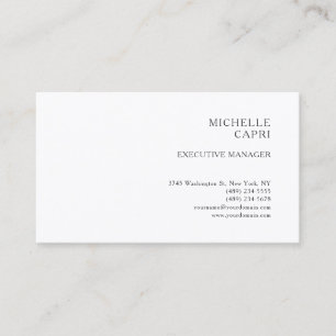 Modern Plain Simple Minimalist Style Contemporary Business Card
