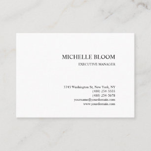 Modern Plain Simple Minimalist White Business Card