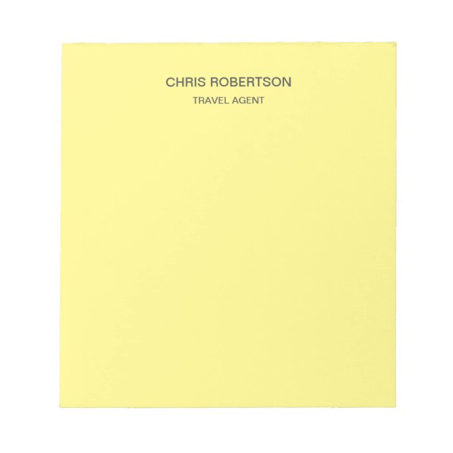 Modern Plain Travel Agent Minimalist Cream Colour Notepad (Front)