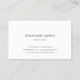 Modern Plain Trendy Pretty Sleek Graphic Design Business Card