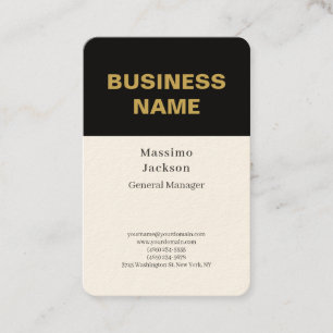 Modern Plain Trendy Vertical Minimalist Gold Cream Business Card