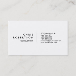 Modern Plain White Attractive Business Card