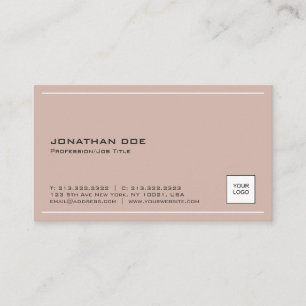 Modern Plain With Logo Professional Elegant Brown Business Card
