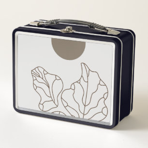 Modern plant art metal lunch box