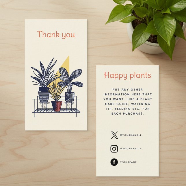 Modern Plant Shop Thank You Enclosure Card (Modern Plant Shop Thank You Enclosure Card.)