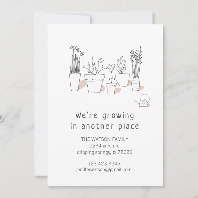 Modern Plants | Moving Announcement Card (Front)