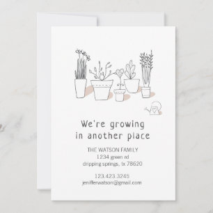 Modern Plants   Moving Announcement Card