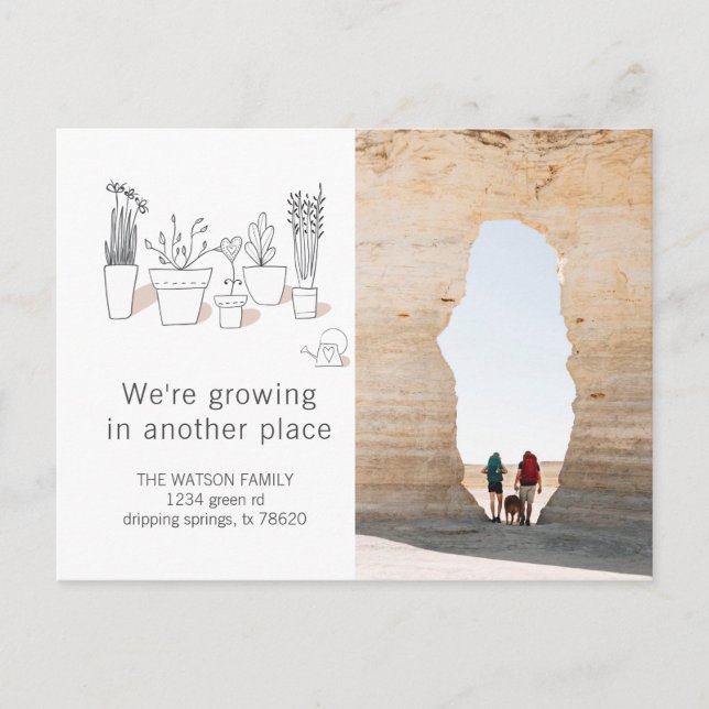Modern Plants | Moving Announcement Postcard (Front)