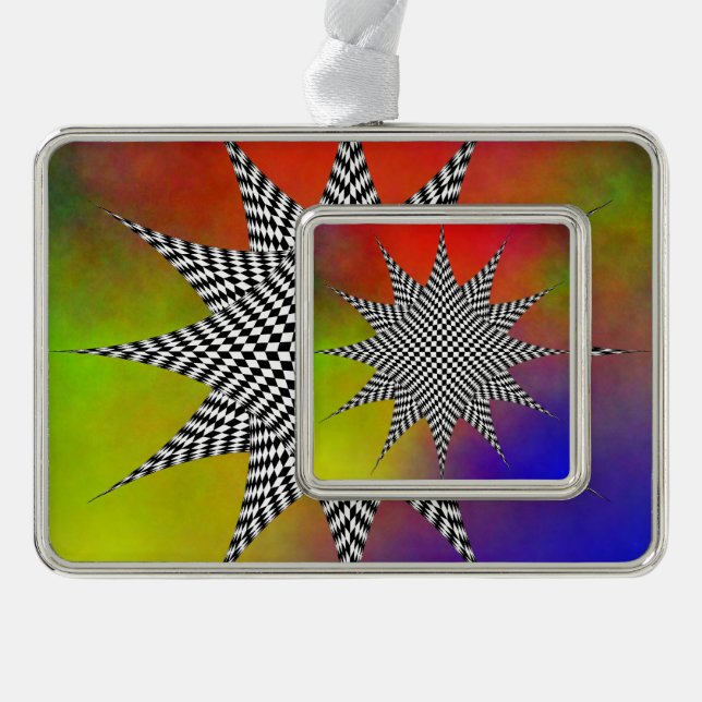 Modern Plasma by Kenneth Yoncich Silver Plated Framed Ornament (Front)