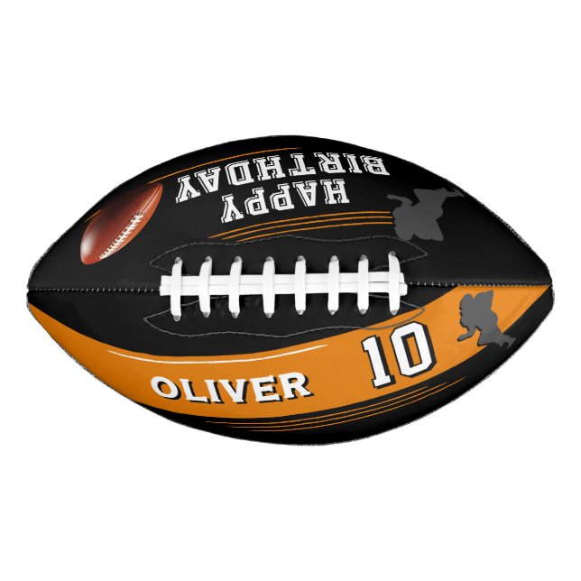 Modern Player Silhouette Happy Birthday Football (Front)