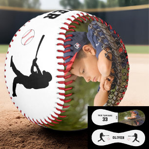 Modern Player Silhouette Name Number Photo Baseball