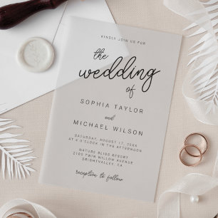Modern Playful Calligraphy Black Wedding Acrylic Invitations