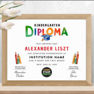 Modern Playful Colourful Typo Kid Grad Diploma Log Poster