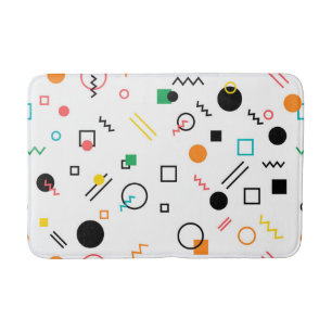 Modern, playful, cool, trendy, Memphis geometric Bath Mat