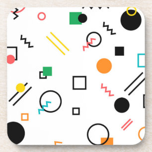 Modern, playful, cool, trendy, Memphis geometric Coaster