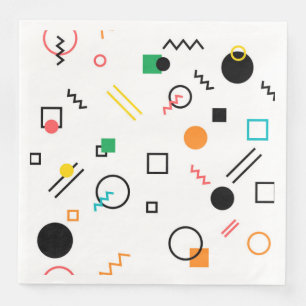 Modern, playful, cool, trendy, Memphis geometric Napkin