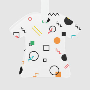Modern, playful, cool, trendy, Memphis geometric Ornament