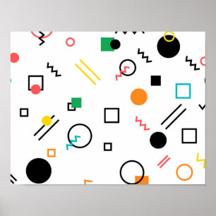 Modern, playful, cool, trendy, Memphis geometric Poster