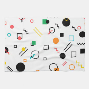 Modern, playful, cool, trendy, Memphis geometric Tea Towel