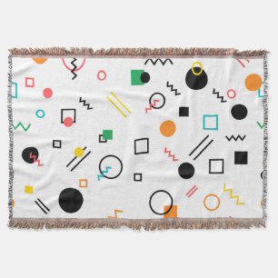 Modern, playful, cool, trendy, Memphis geometric Throw Blanket