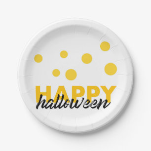 Modern, playful design of Happy Halloween Paper Plate