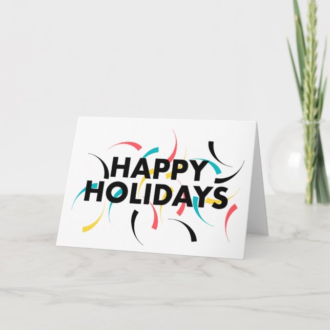 Modern, playful design of  "Happy Holidays" Card (Front)