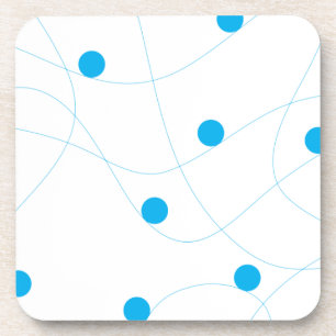 Modern, playful, fun, cute blue balls pattern coaster