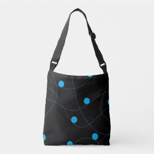 Modern, playful, fun, cute blue balls pattern crossbody bag