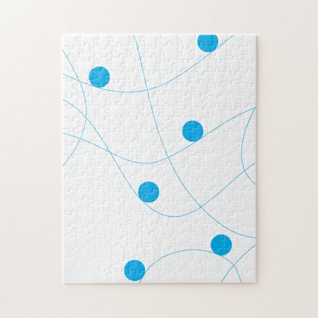 Modern, playful, fun, cute blue balls pattern jigsaw puzzle (Vertical)