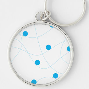 Modern, playful, fun, cute blue balls pattern key ring