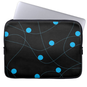 Modern, playful, fun, cute blue balls pattern laptop sleeve