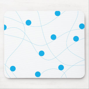 Modern, playful, fun, cute blue balls pattern mouse pad