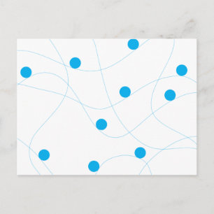 Modern, playful, fun, cute blue balls pattern postcard
