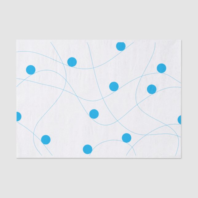 Modern, playful, fun, cute blue balls pattern tissue paper (Front)