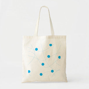 Modern, playful, fun, cute blue balls pattern tote bag