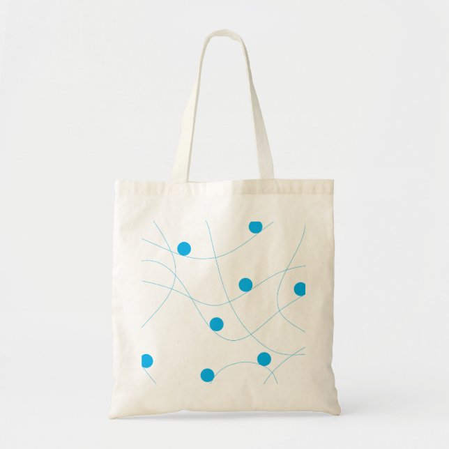 Modern, playful, fun, cute blue balls pattern tote bag (Front)