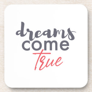 Modern playful graphic design of Dreams Come True Coaster